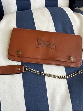 Budweiser Tan Leather Chain wallet
